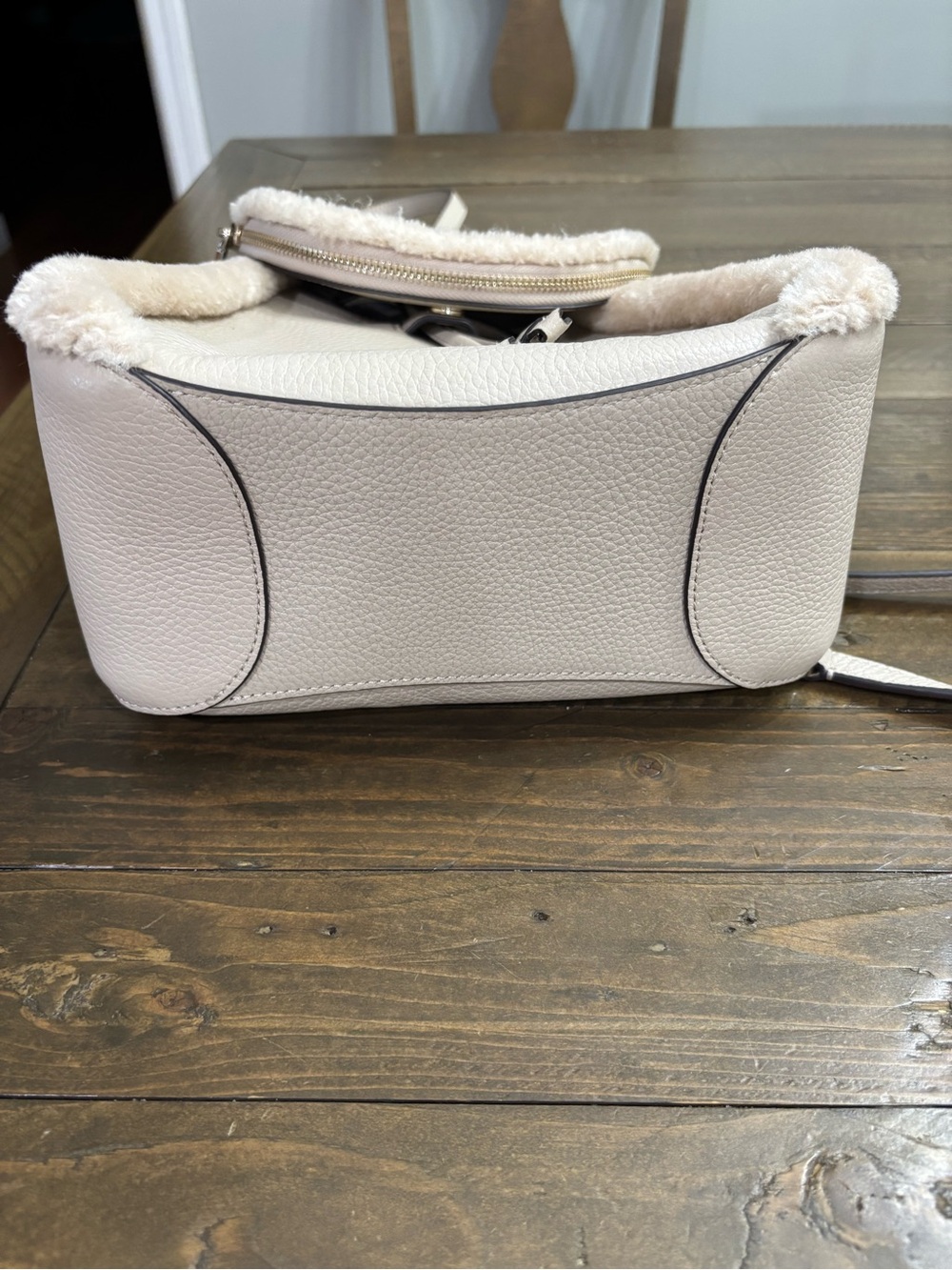 Kate Spade Leila Medium Flap Backpack with Faux Shearling Trim - Picture 5 of 12